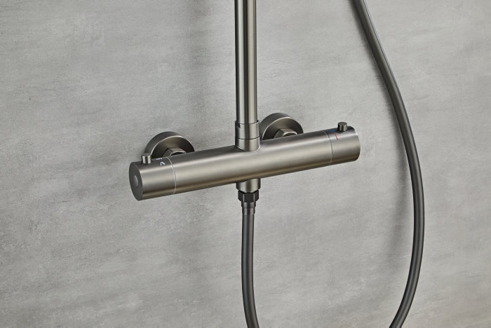 Dusjsett m/termostat Ø250 mm gunmetal